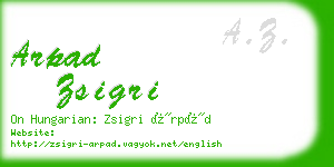 arpad zsigri business card